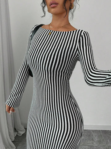 Women's Casual Elegant Slim Fit Long Sleeve Dress