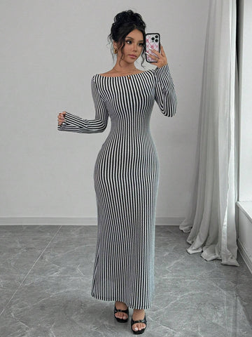 Women's Casual Elegant Slim Fit Long Sleeve Dress
