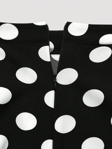 Privé Women's Casual Polka Dot Pattern Long Skirt, Full Swing