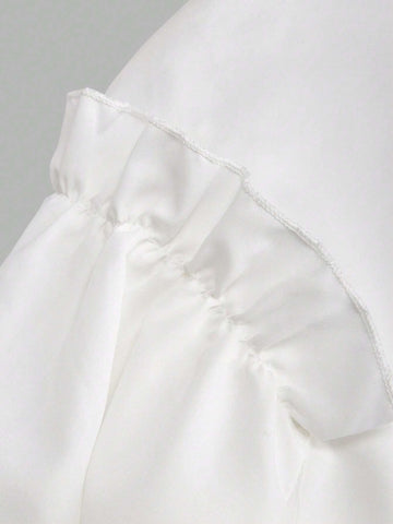 Privé Women's Casual White Shirt With Lantern Sleeves