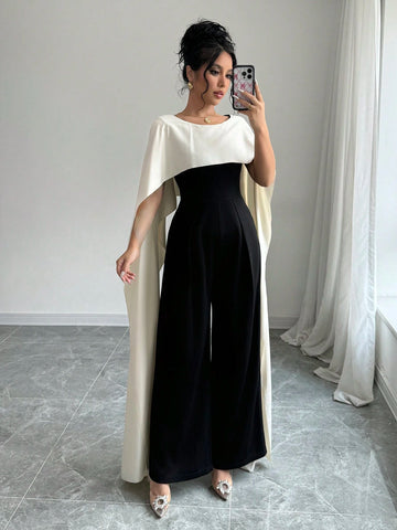 Women's Color Block Loose Jumpsuit