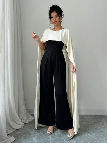 Women's Color Block Loose Jumpsuit