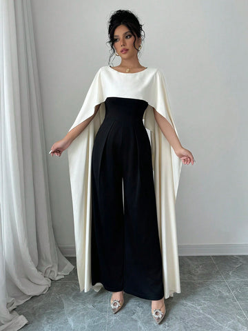 Women's Color Block Loose Jumpsuit