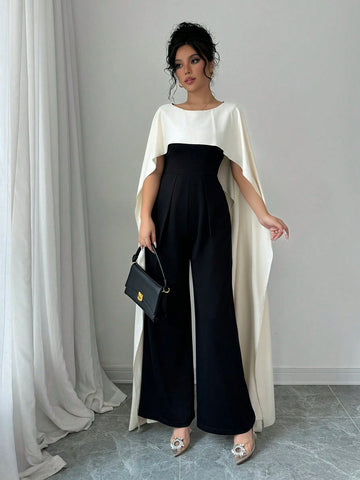 Women's Color Block Loose Jumpsuit