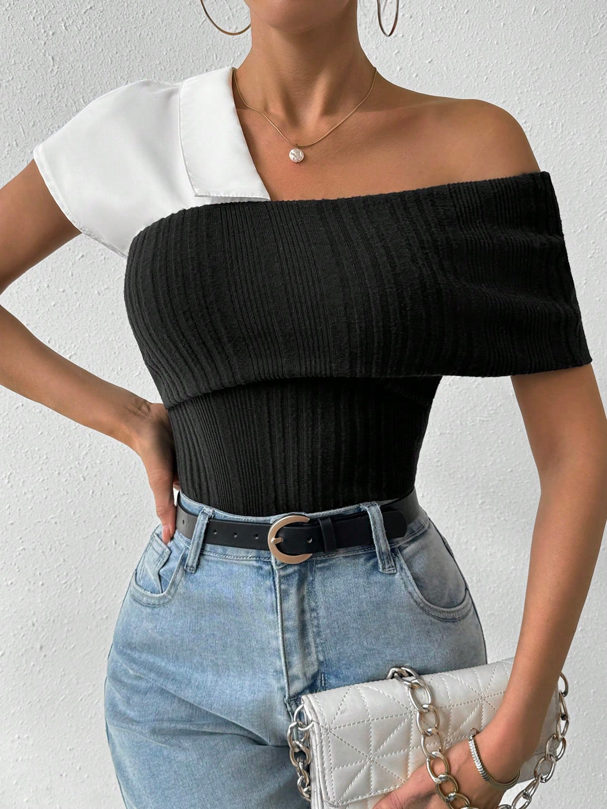 Women's Color Block Ribbed Bodysuit