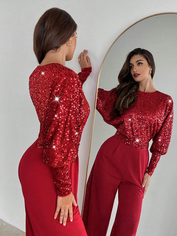 Women's Elegant Sexy Party,Christmas Arrival Red New Elegant Sparkle Sexy Party ,For Weddings,Holiday Party,Thanksgiving,Carnival Festival Outfit,Christmas Clothes,Prom,Women Thanksgiving Outfit,Christmas Outfit,Autumn&Winter