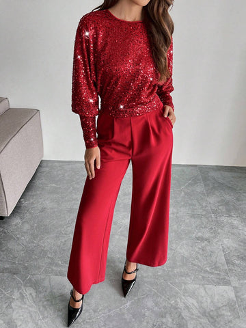 Women's Elegant Sexy Party,Christmas Arrival Red New Elegant Sparkle Sexy Party ,For Weddings,Holiday Party,Thanksgiving,Carnival Festival Outfit,Christmas Clothes,Prom,Women Thanksgiving Outfit,Christmas Outfit,Autumn&Winter