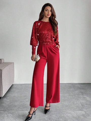 Women's Elegant Sexy Party,Christmas Arrival Red New Elegant Sparkle Sexy Party ,For Weddings,Holiday Party,Thanksgiving,Carnival Festival Outfit,Christmas Clothes,Prom,Women Thanksgiving Outfit,Christmas Outfit,Autumn&Winter