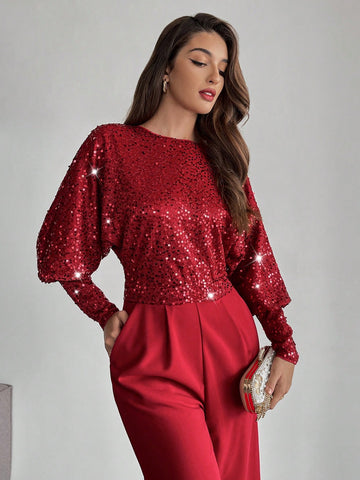 Women's Elegant Sexy Party,Christmas Arrival Red New Elegant Sparkle Sexy Party ,For Weddings,Holiday Party,Thanksgiving,Carnival Festival Outfit,Christmas Clothes,Prom,Women Thanksgiving Outfit,Christmas Outfit,Autumn&Winter