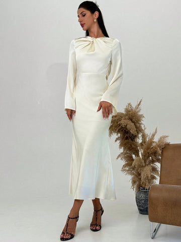 Women's Elegant Twist Collar Backless Dress