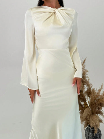 Women's Elegant Twist Collar Backless Dress