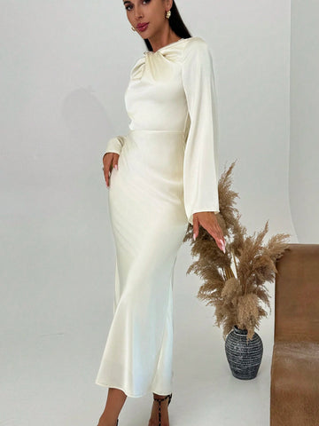 Women's Elegant Twist Collar Backless Dress