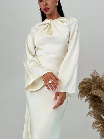 Women's Elegant Twist Collar Backless Dress