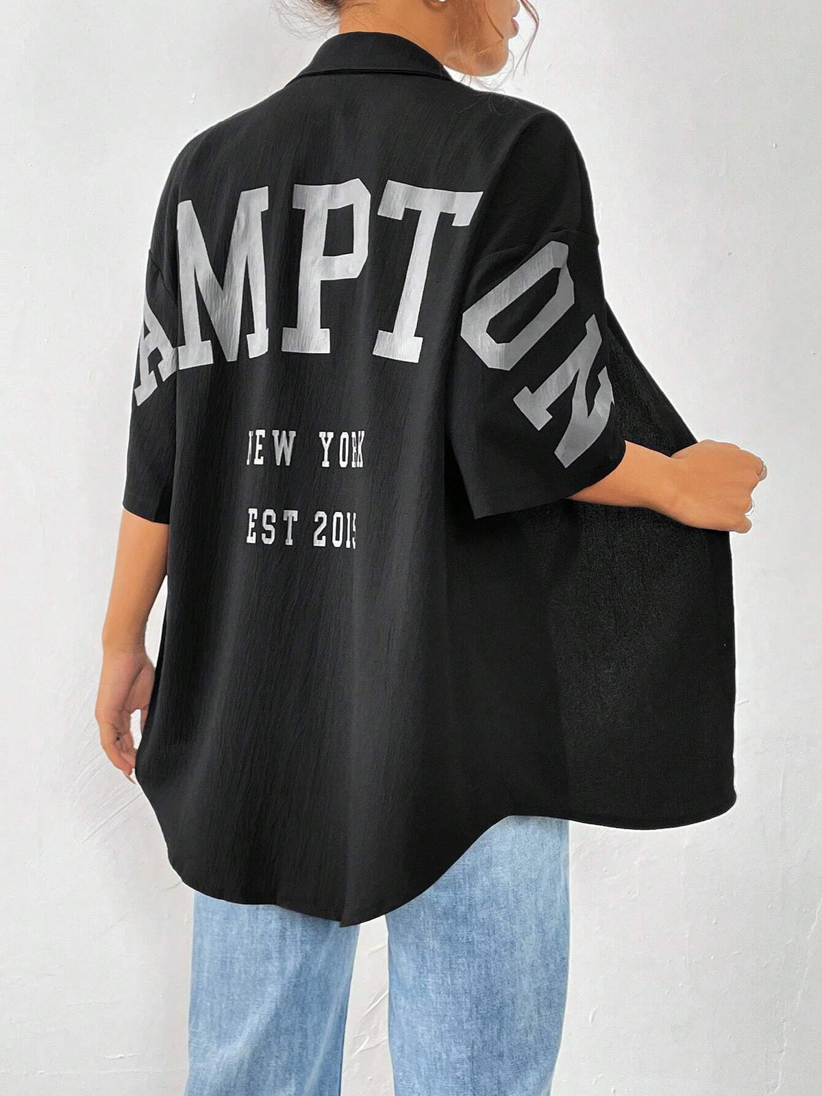 Privé Women's Fashionable Loose Fit Casual Shirt With Letter Print