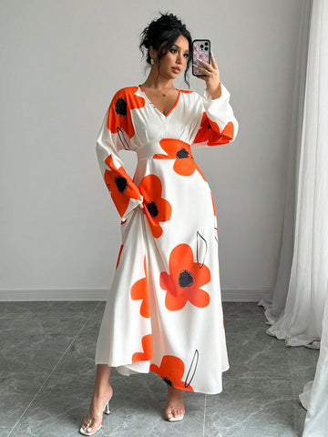 Women's Floral Print Simple Daily Long Sleeve Dress