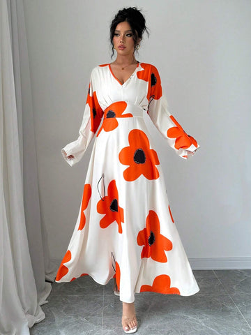 Women's Floral Print Simple Daily Long Sleeve Dress