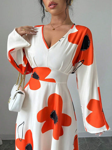 Women's Floral Print Simple Daily Long Sleeve Dress