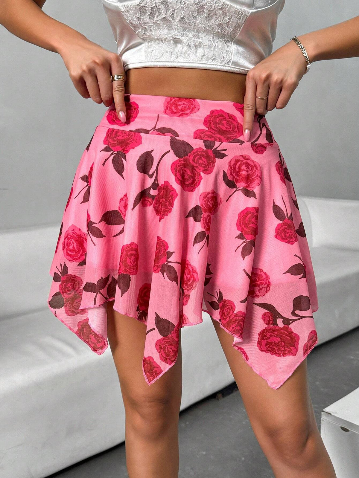 Privé Women's Floral Print Vacation Style Skirt