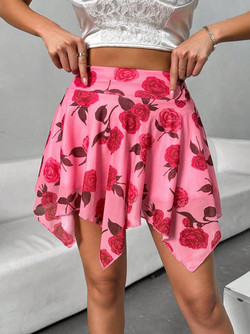 Privé Women's Floral Print Vacation Style Skirt