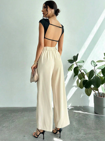 Privé Women's High-Waisted Floor-Length Work Pants