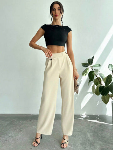 Privé Women's High-Waisted Floor-Length Work Pants