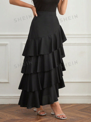 Privé Women's Multi-Layer Ruffle Hem Skirt