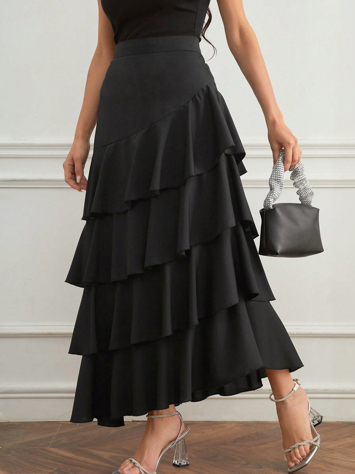 Privé Women's Multi-Layer Ruffle Hem Skirt