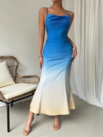 Women's Ombre Backless Dress