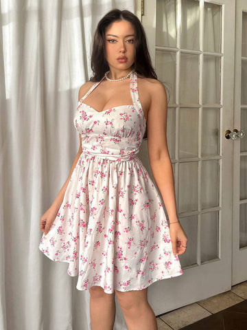 Women's Pink Plush Romantic Multilayered Ruffle Hem Mermaid Dress