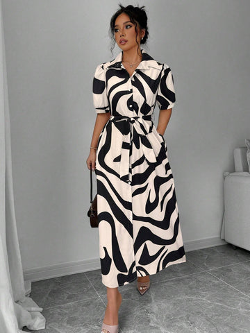 Women's Printed Casual Short Dress