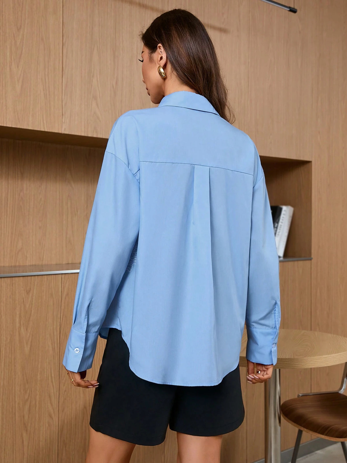 Privé Women's Random Embroidery Long-Sleeved Shirt