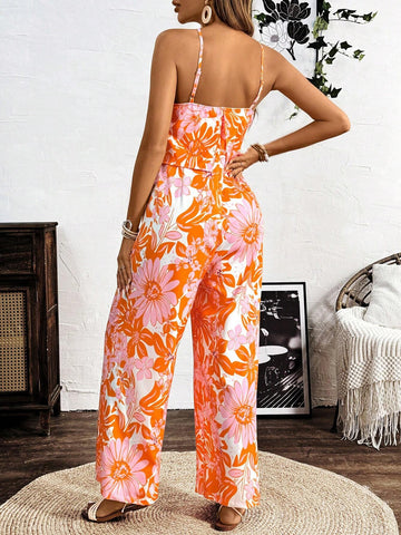 Women's Random Printed Simple Daily Jumpsuit