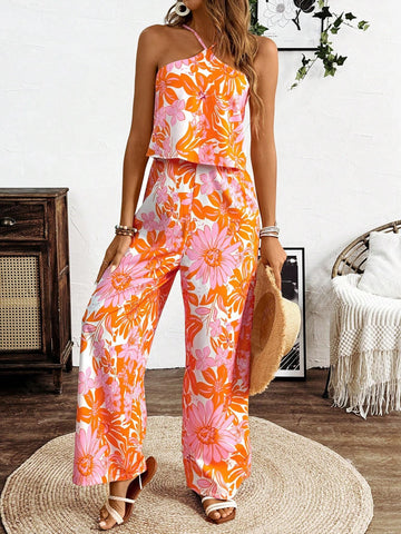 Women's Random Printed Simple Daily Jumpsuit