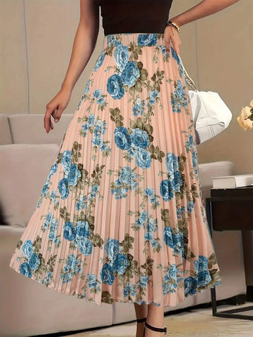 Privé Women's Random Printed Simple Daily Wear Skirt