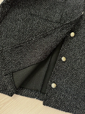 Women's Round Neck Long Sleeve Elegant Slim Single-Breasted Dress, Suitable For Spring And