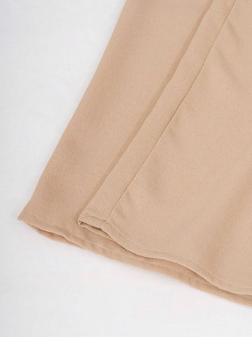 Women's Round Neck Solid Color Pleated Casual Sleeveless Jumpsuit For Daily Wear, Summer