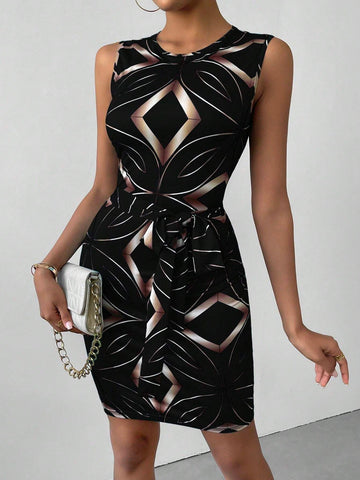 Women's Sleeveless Round Neck Bodycon Summer Dress