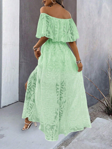 Women's Solid Color Simple Daily Off Shoulder Midi Dress