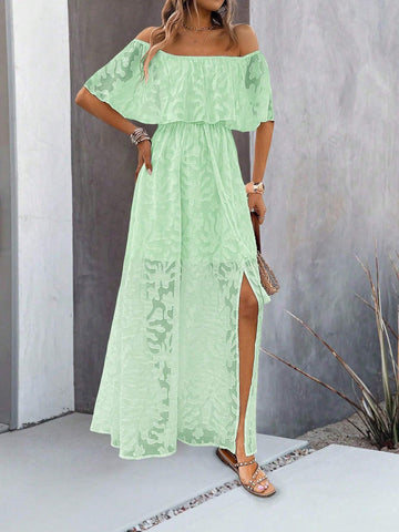 Women's Solid Color Simple Daily Off Shoulder Midi Dress
