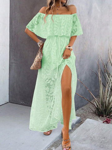 Women's Solid Color Simple Daily Off Shoulder Midi Dress