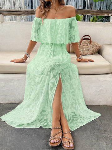 Women's Solid Color Simple Daily Off Shoulder Midi Dress