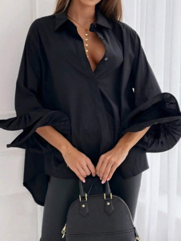 Privé Women's Solid Color Simple Daily Shirt