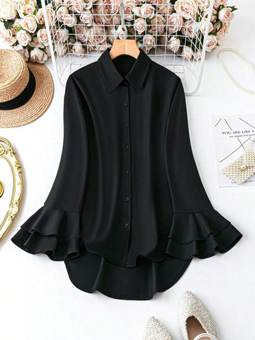 Privé Women's Solid Color Simple Daily Shirt