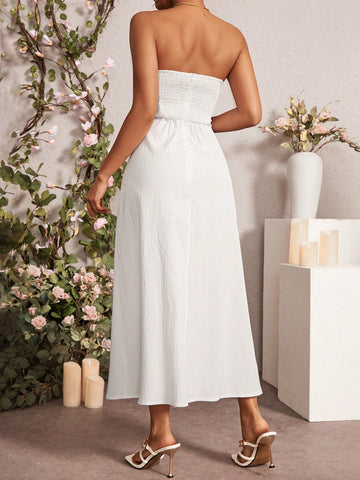 Women's Solid Color Twist Hollow Tube Dress