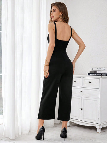 Women's Spaghetti Strap Wide Leg Jumpsuit