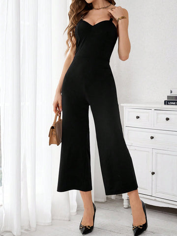 Women's Spaghetti Strap Wide Leg Jumpsuit