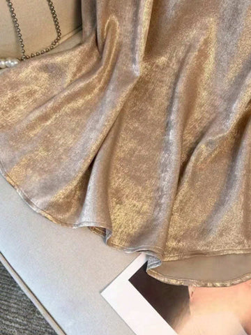 Privé Women's Spring/Summer Casual V-Neck Shirt With Gold Foil Print