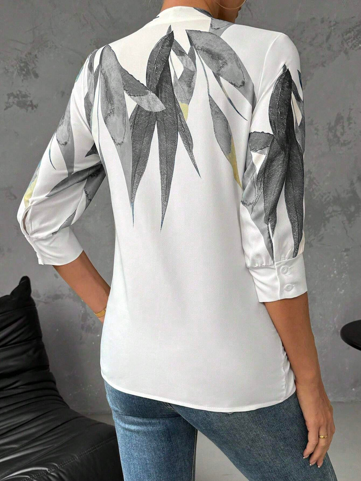 Privé Women's Spring And Autumn Casual Floral Print Blouse