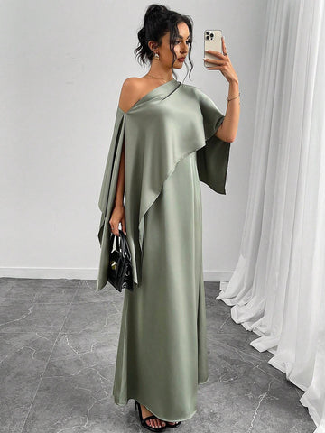 Women's Summer Elegant Asymmetrical Collar Loose Casual Dress