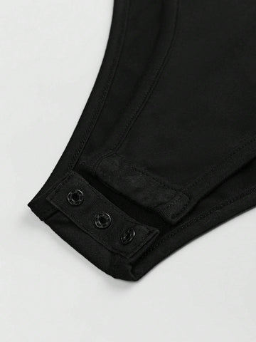 Women's Summer Off Shoulder Slim Fit Bodysuit In Solid Color